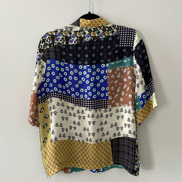 Aritzia Aries Wilfred Free Printed Button down super oversized shirt XXS - Picture 7 of 8